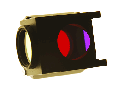 Fluorescence microscope cube with fluorescence filters - optical filters