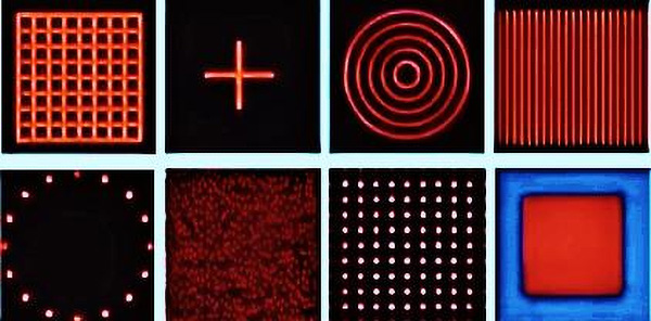 Laser beam and dots spray -